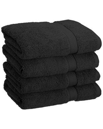 Superior Solid 4Pc Absorbent Hand Egyptian Cotton Towel Set