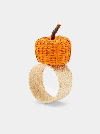 Coro Cora Thanksgiving Handwoven Iraca Palm Napkin Rings (Set of 4)