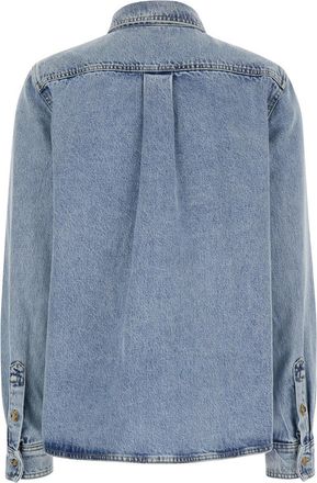 Toteme Womens Light Blue Denim Shirt With Patch Pocket Blouses