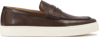 Kazar Bruine instap sneakers op een witte zool - Heren - Loafers - Bruin - 45 EU - Leer - Schoenen