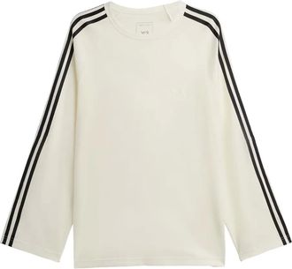 Yohji Yamamoto T-shirt con dettaglio a righe - Bianco