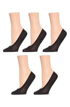 MeMoi Fine Edge Sock Liners - Pack of 5 in Black at Nordstrom