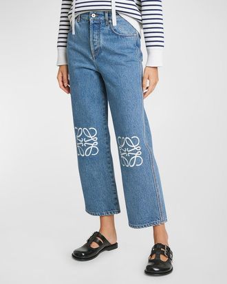 Loewe Cropped Jeans with Anagram Knee Detail