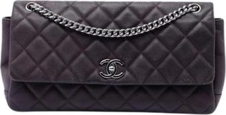 Chanel Pre-owned Classic Flap Bag - Dames - Vintage Schoudertas - Paars - ONE Size - Leer - Vintage