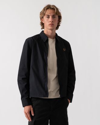 Fred Perry Mens 102 Overshirt in Black Cotton - Size X-Large