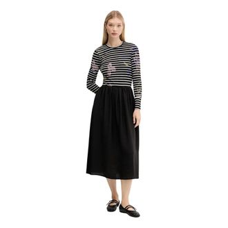 Desigual Kleedjes, Dames, Zwart, S, Polyester, Raya Hibrida Jurk