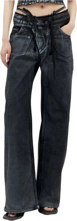 Ottolinger Ottolinger, Jeans, Dames, Zwart, S, Katoen, Double Fold Pants