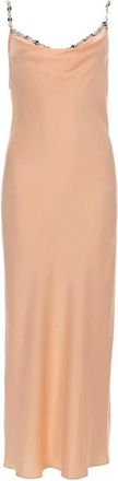 Paco Rabanne Vestido Largo con Escote Draper y Tirantes de Cadena - Dresses - Mujer - Rosa - S
