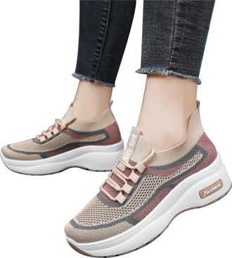 Generic Womens Slip on Trainers Wide Fit Running Trainers Womens Shoes Ethnic Casual Shoes Fashion Hollow Breathable Flat Heel Soft Sole Casual Sports & Outdo
