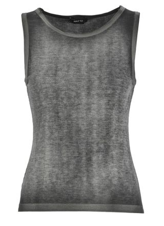 Avant Toi Grey Silk-Blend Tank Top