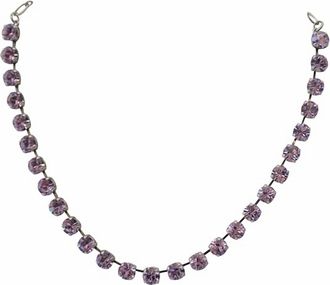 Mariana Womens Tennis Style Crystal Necklace In Light Purple
