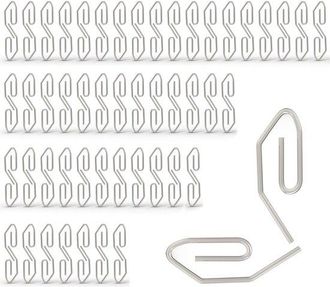 No Brand Juego De 100 Ganchos Met&aacute;licos Para Cortinas (barra/riel) - 35 X 12 Mm - Ganchos De Acero Galvanizado - Cortinas De Ventana - Cortinas De Cabecera Y C