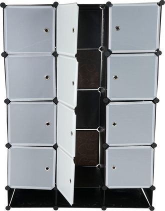 Hhg Hhg - Nunca Usado] Sistema De Estanter&iacute;as Sydney T306, Armario De Baldas Sin Tornillos, 8 Cajas Cada Una 37x37x47cm Negro