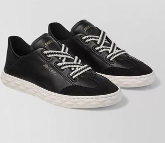 Jimmy Choo London diamond light leather sneakers contrast sole