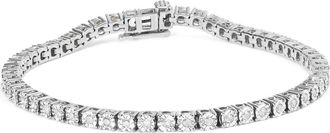 House of Brilliance IGI Certified Silver 1.0 Cttw Miracle-Set Diamond Miracle Plate Tennis Bracelet at Nordstrom