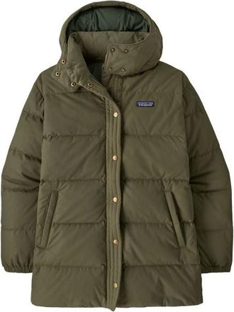 Patagonia Cotton Down Parka Mantel für Damen | oliv