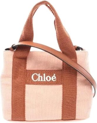 Chlo&eacute; Pre-owned Tote Bags, female, Pink, Size: ONE SIZE Pre-owned Canvas Shoulder Bag