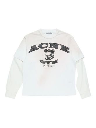 Acne Studios layered long-sleeve T-shirt - unisex - Cotton - M - White