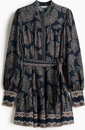 H&M Tunikakleid mit Bindeg&uuml;rtel - Blue