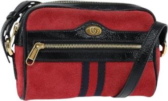 Gucci Pre-owned Su&egrave;de Crossbodytas - Dames - Vintage Schoudertas - Rood - ONE Size - Su&egrave;de - Vintage