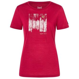 super.natural Wonder Wald Tee Merinoshirt f&uuml;r Damen | rot/ various