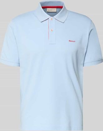 GANT Regular Fit Poloshirt mit Logo-Stitching in Hellblau, Gr&ouml;&szlig;e XXXL
