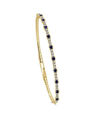 Sabrina Designs 14K 1.11 Ct. Tw. Diamond & Sapphire Flexible Bangle Bracelet