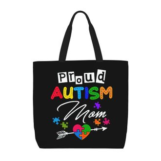 Generic Women Handbag Proud Autism Mom Ladies Shopping Shoulder Bag Retro Waterproof Shoulder Bags, For Birthday, Wedding, Work, Swim, Gym