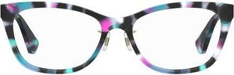 Kate Spade New York posi 53mm cat eye optical glasses in Green Pink Havana at Nordstrom