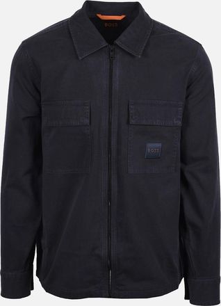 HUGO BOSS Mens Boss Orange Lovel Zip Overshirt Dark Blue - Navy - Size: 42