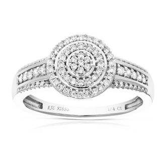 Vir Jewels 1/4 cttw Lab Grown Diamond Engagement Ring in Sterling Silver For Women