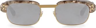 Gucci Klassieke rechthoekige zonnebril - Heren - Zonnebrillen - Bruin - ONE Size - Accessoires