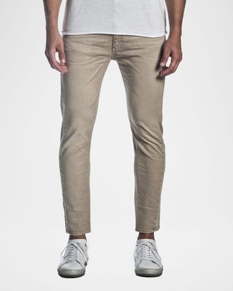 Jared Lang Men & apos;s Skinny Solid Khaki Jeans