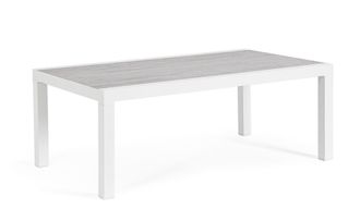BIZZOTTO Mesa de centro de aluminio con tapa de cer&aacute;mica blanco 120x70