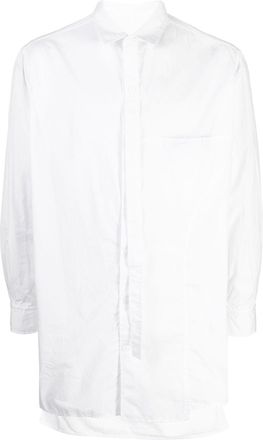 Yohji Yamamoto asymmetric cotton shirt - men - Cotton - 2 - White