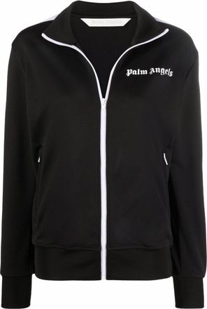 Palm Angels Black Logo Mock Collar Sweatshirt