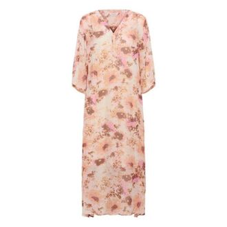 Part Two Roze Verspreide Bloem Jurk - Dames - Maxi kleedjes - Roze - 3XL - Kleedjes