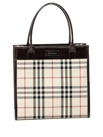 Burberry Vintage check-pattern tote bag - women - Canvas/Leather - One Size - Neutrals