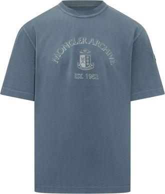 Moncler Blue Graphic Crew Neck T-Shirt