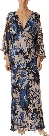 Shona Joy Olea Plunge Balloon Sleeve Maxi Dress