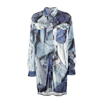 Moschino Overhemden, Dames, Blauw, S, Giacca