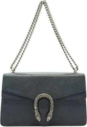 Gucci Pre-owned Dionysus Crystal Embellished Chain Schoudertas - Dames - Vintage Schoudertas - Zwart - ONE Size - Leer - Vintage