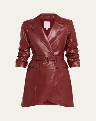 Cinq &agrave; Sept Holly Cropped Vegan Leather Jacket