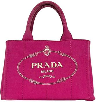 Prada Pink Canvas Tote Bag (Pre-Owned)