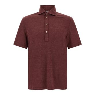 Brunello Cucinelli Piqu&eacute; Poloshirt - Heren - Tops - Rood - Maat: XL Piqu&eacute;