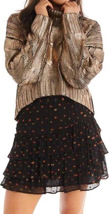 Allison New York Ariana Mini Skirt In Black Metallic