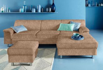 Inosign Ecksofa »Jamie, modern und elegant, Fusshöhe 9cm, L-Form,« wahlweise mit Bettfunktion
