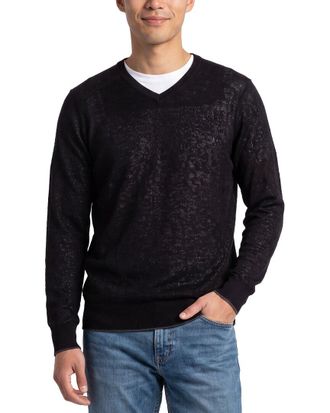Raffi Jacquard Wool-Blend V-Neck Sweater