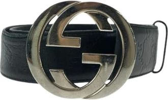 Gucci Pre-owned Belts, male, Black, Size: ONE SIZE Pre-owned Guccissima Leather Belt