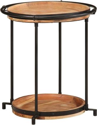 vidaXL Vidaxl - Mesa Auxiliar Madera Maciza De Acacia &Oslash;55x60 Cm